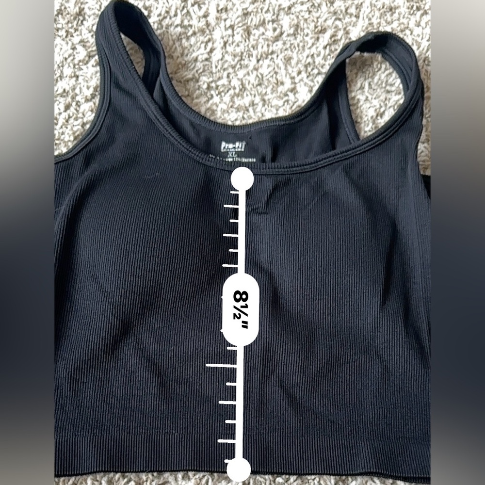 Pro-Fit Black Ribbed Tank Top - Picture 5 of 6